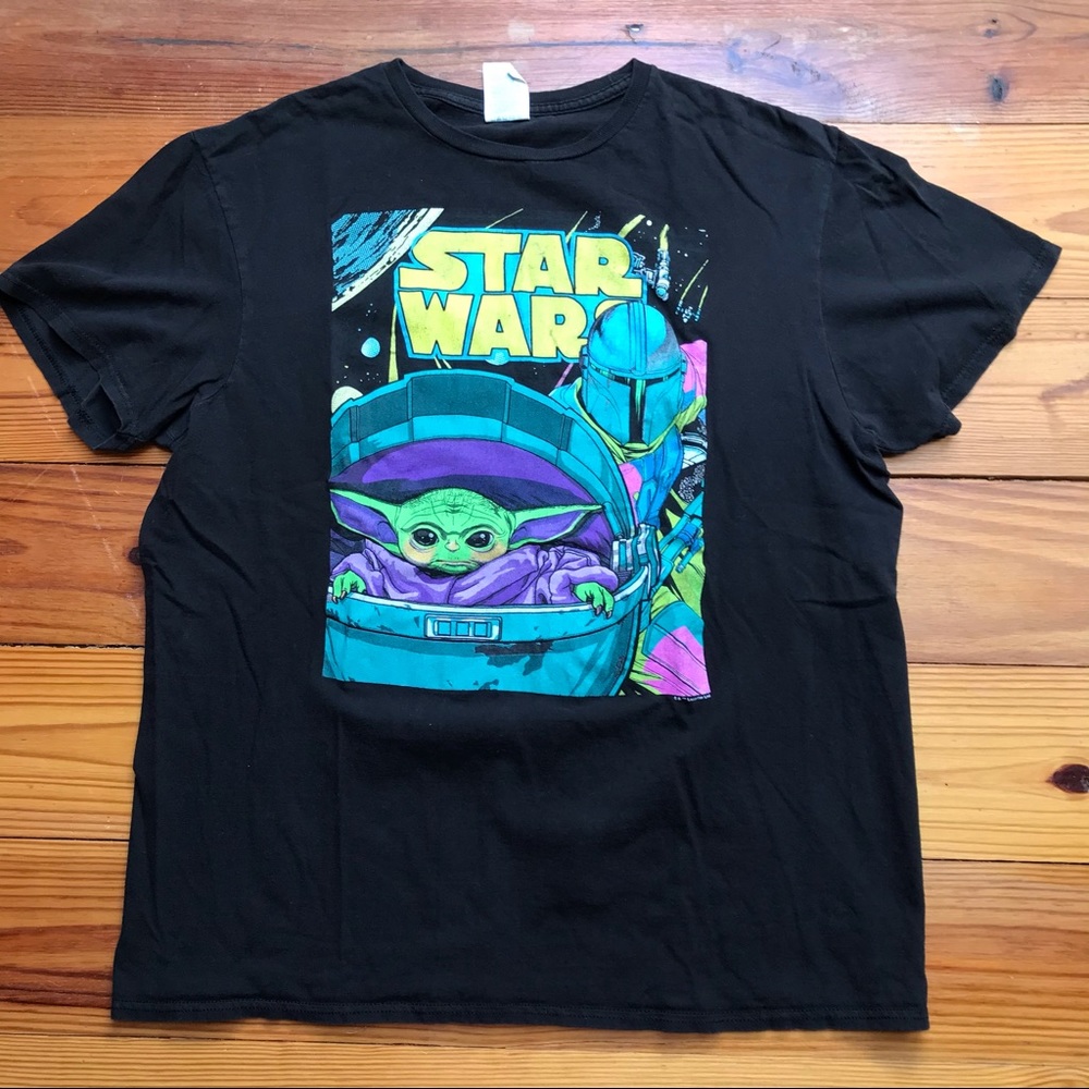 Delta Soft Black Star Wars Mandolorian Tee, EUC, L - Picture 3 of 11